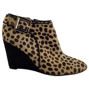 Leopard Print Heeled Ankle Boots